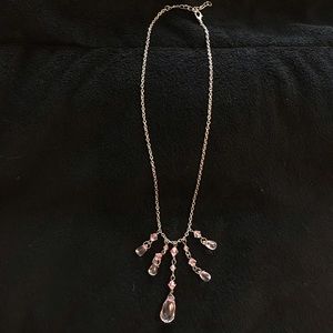 Clear pink beaded necklace